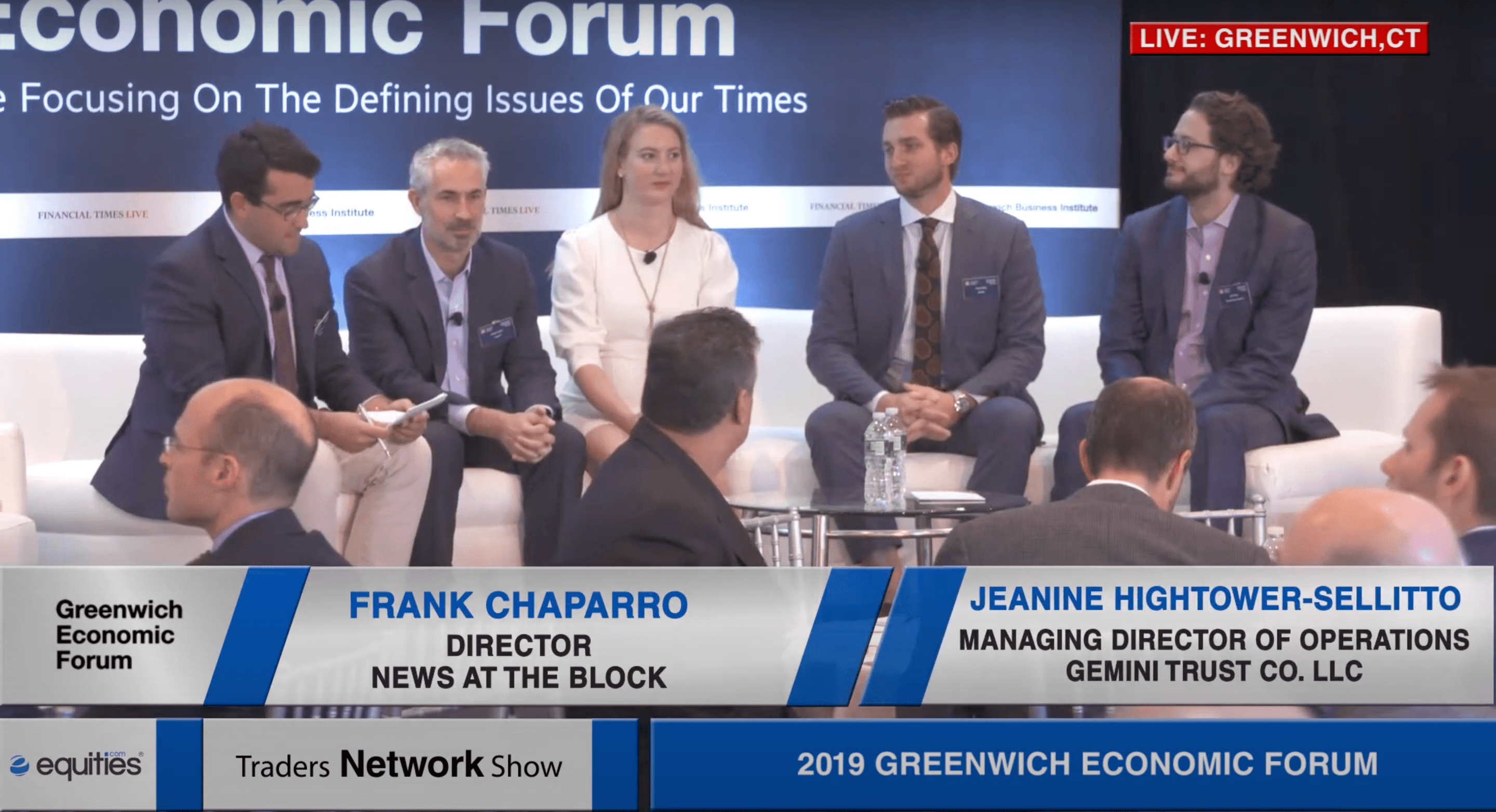 Frank Chaparro, Ari Paul, Greg Tusar, Trey Kelly, and Jeanine  Hightower-Sellitto Discuss Crypto at Greenwich Economic Forum - ESG News
