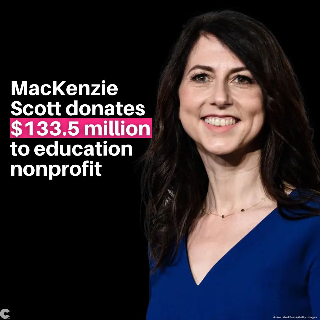 Billionaire philanthropist MacKenzie Scott has donated 133.5 million