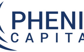 Phenix Capital logo displayed at Canada 2023 Impact Seminar Series, featuring three blue lines and bold blue PHENIX CAPITAL text.
