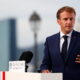 French President Macron delivers a speech for climate change plans