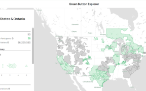 The Green Button Explorer serves as an interactive map that highlights the current state of energy data access across North America.