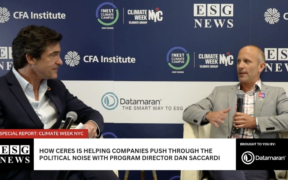 In this video, Ceres Program Director Dan Saccardi joined ESG News CEO Matt Bird to discuss recent trends in ESG and corporate sustainability