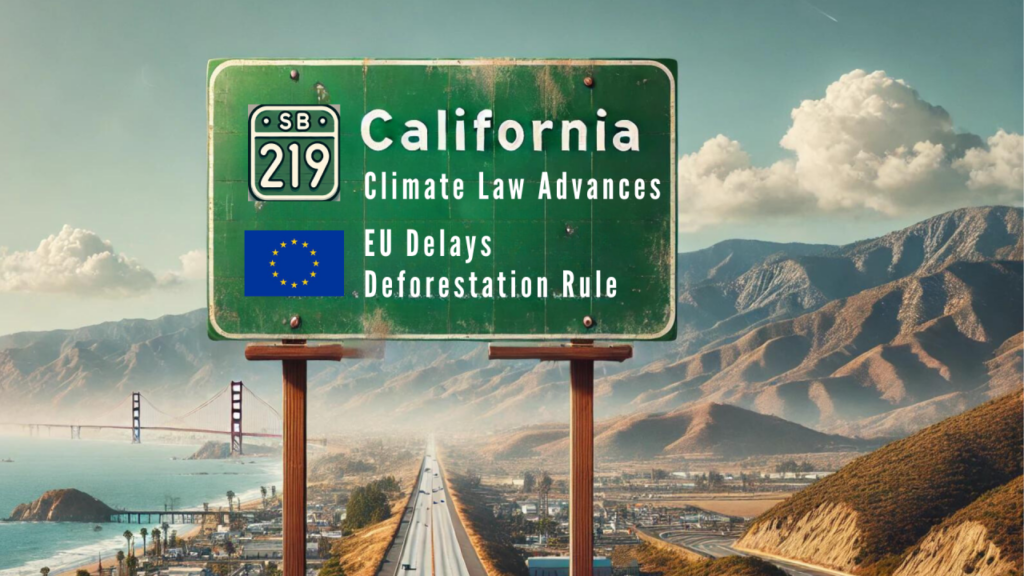 Tim Mohin- California Climate Law Advances, EU Delays Deforestation Rule