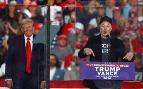 Donald Trump and Elon Musk at election rally