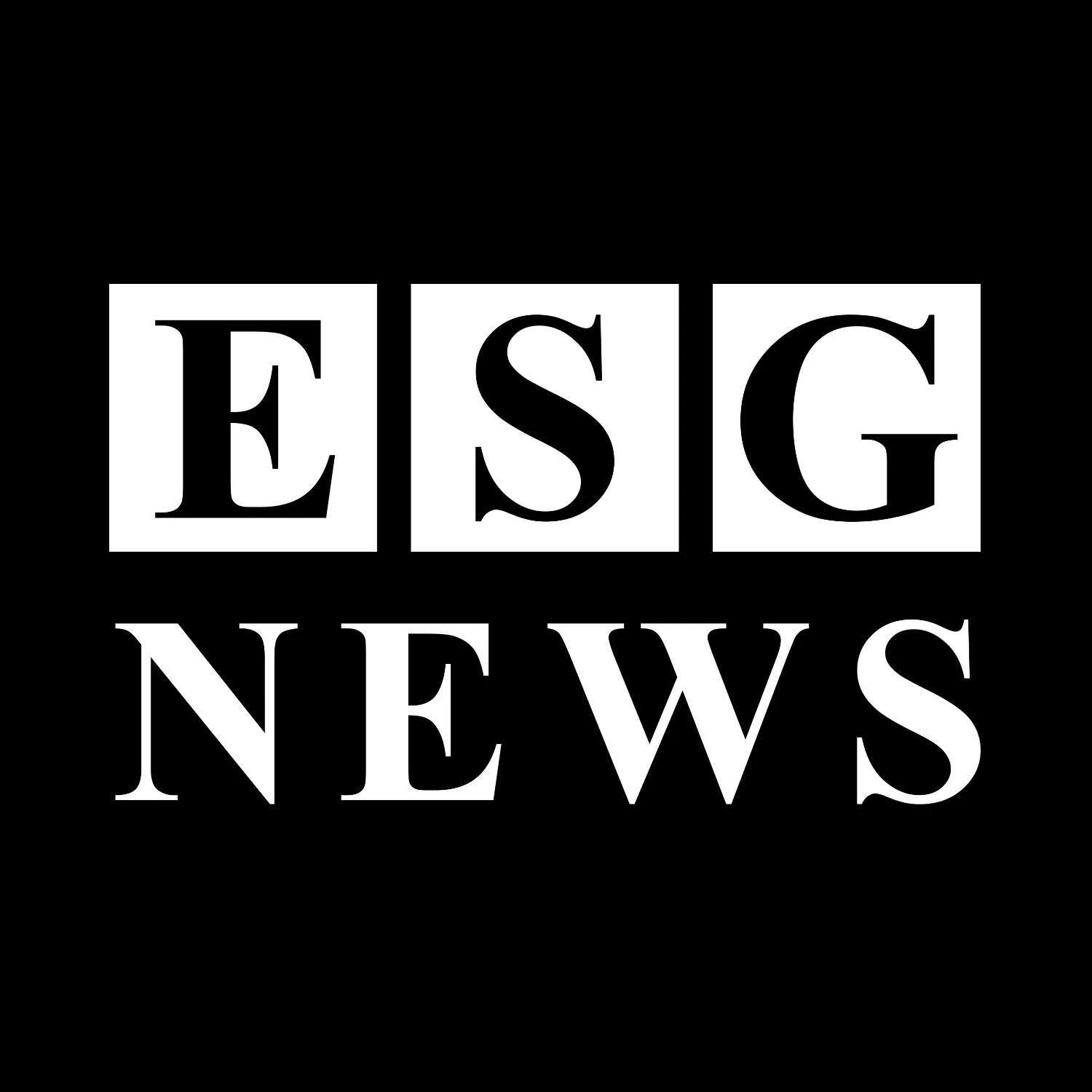 ESG News primary logo with back and white test