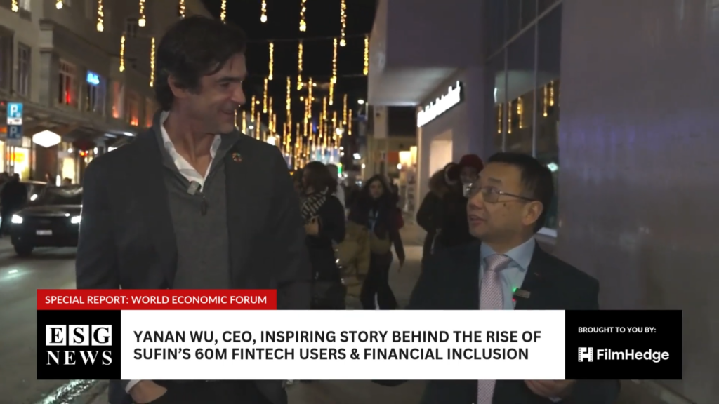 Yanan Wu, CEO of Surfin, with ESG News during the World Economic Forum.