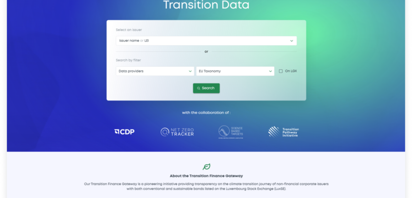 Luxembourg Stock Exchange Launches Transition Finance Gateway Using Net Zero Tracker Data