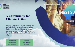 cover image of the The Nest Climate Campus event at Climate Week NYC with highlights of speakers