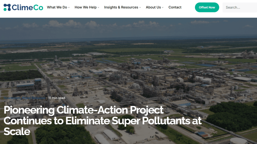 ClimeCo-Led Partnership Achieves 10 Million-Ton Elimination of Super Pollutants