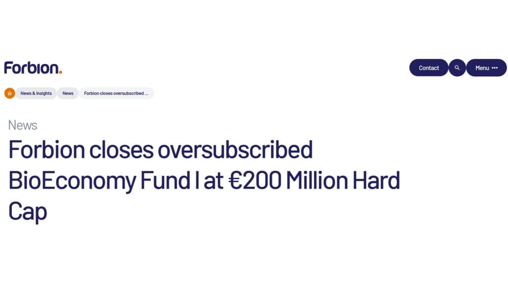 Forbion Closes $215M BioEconomy Fund to Advance Sustainable Biotech Innovation