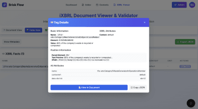 image of BriskFlow application layer for XBRL tagging