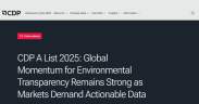 CDP 2025 A List Shows Rising Corporate and Government Demand for Environmental Disclosure