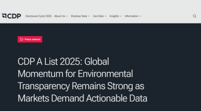 CDP 2025 A List Shows Rising Corporate and Government Demand for Environmental Disclosure