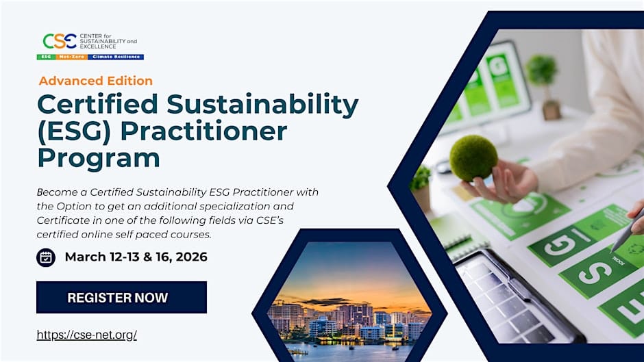 Certified Sustainability Practitioner Program, Advanced Edition March 2026