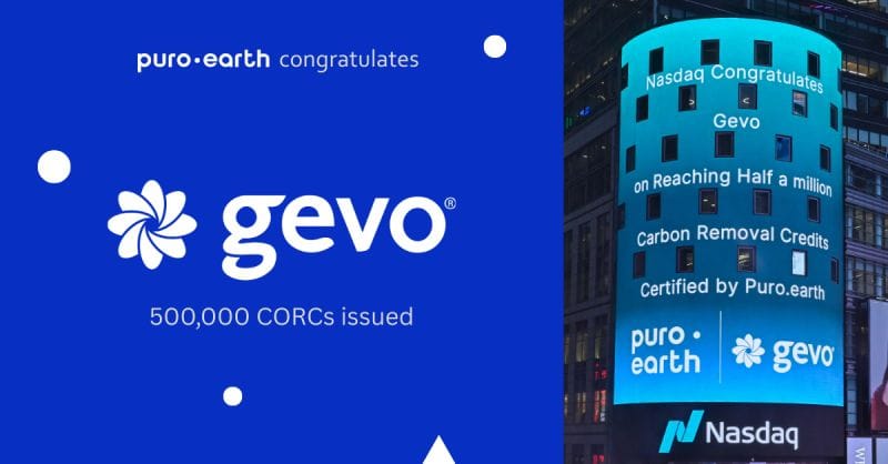Gevo Issues 500,000 Permanent Carbon Removal Credits from North Dakota CCS Facility
