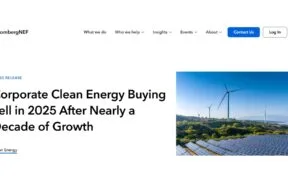 BloombergNEF Report Shows Corporate Clean Energy Buying Declined in 2025