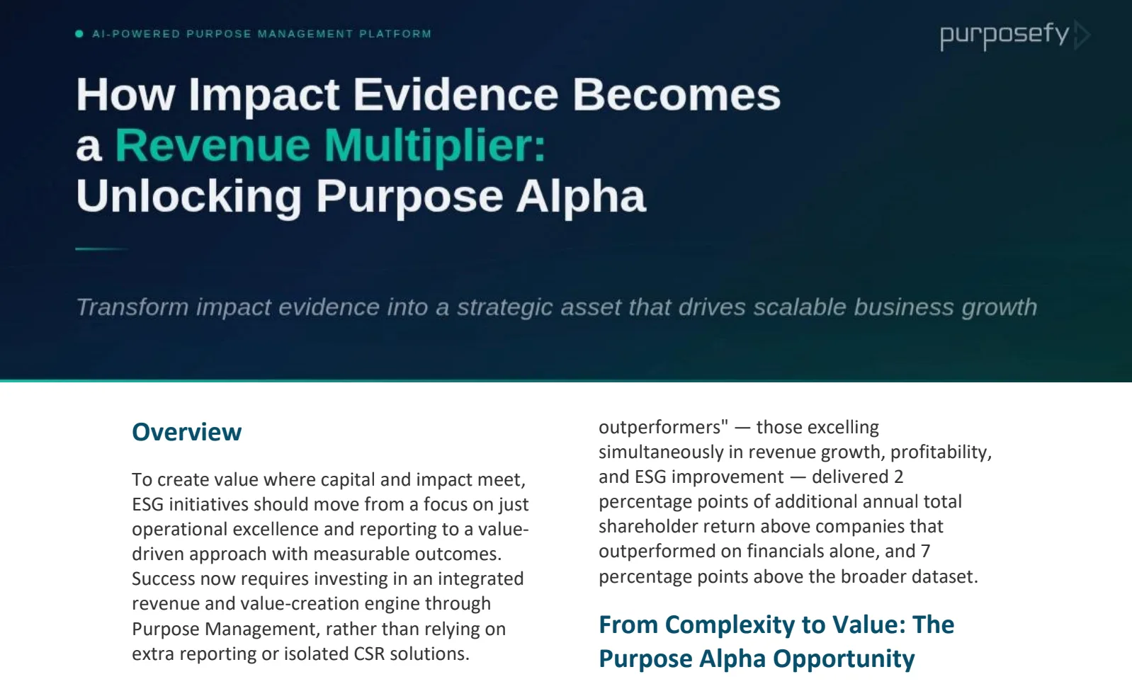 How Verified Impact Evidence Wins Revenue and Capital - Purposefy How Verified Impact Evidence Wins Revenue and Capital - Purposefy