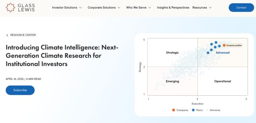 Glass Lewis Launches AI-Powered Climate Intelligence to Strengthen Investment Decisions