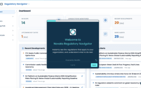 live screenshot of Novata Regulatory Navigator interface