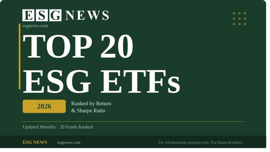 ESG News ranked top 20 ESG ETFs