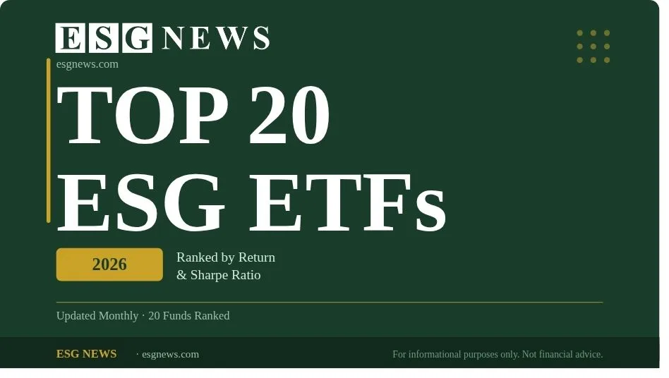 ESG News ranked top 20 ESG ETFs